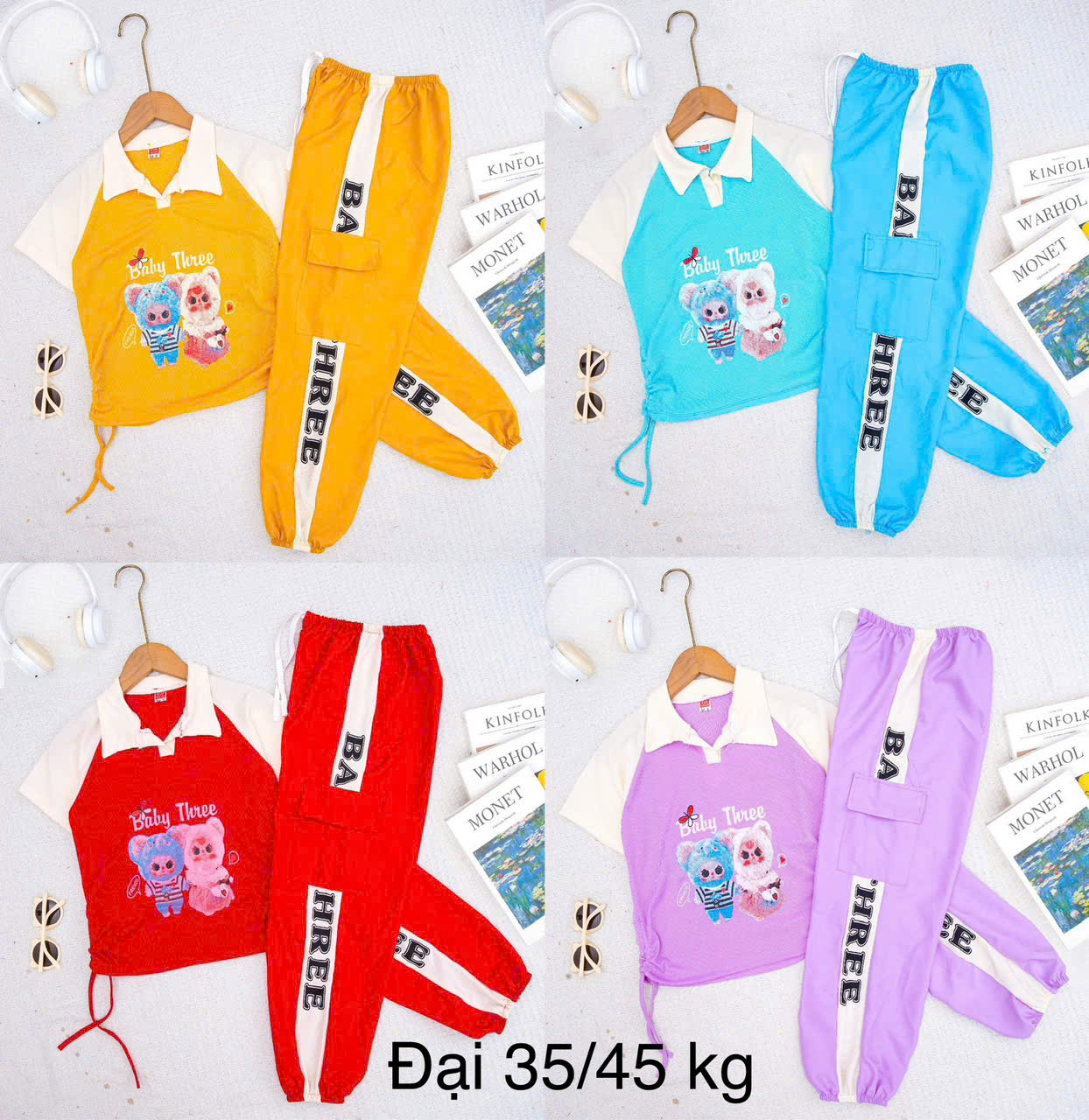 Bộ vải tăm cho bé 35-40 kg